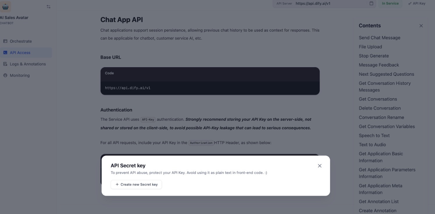 Dify API Key